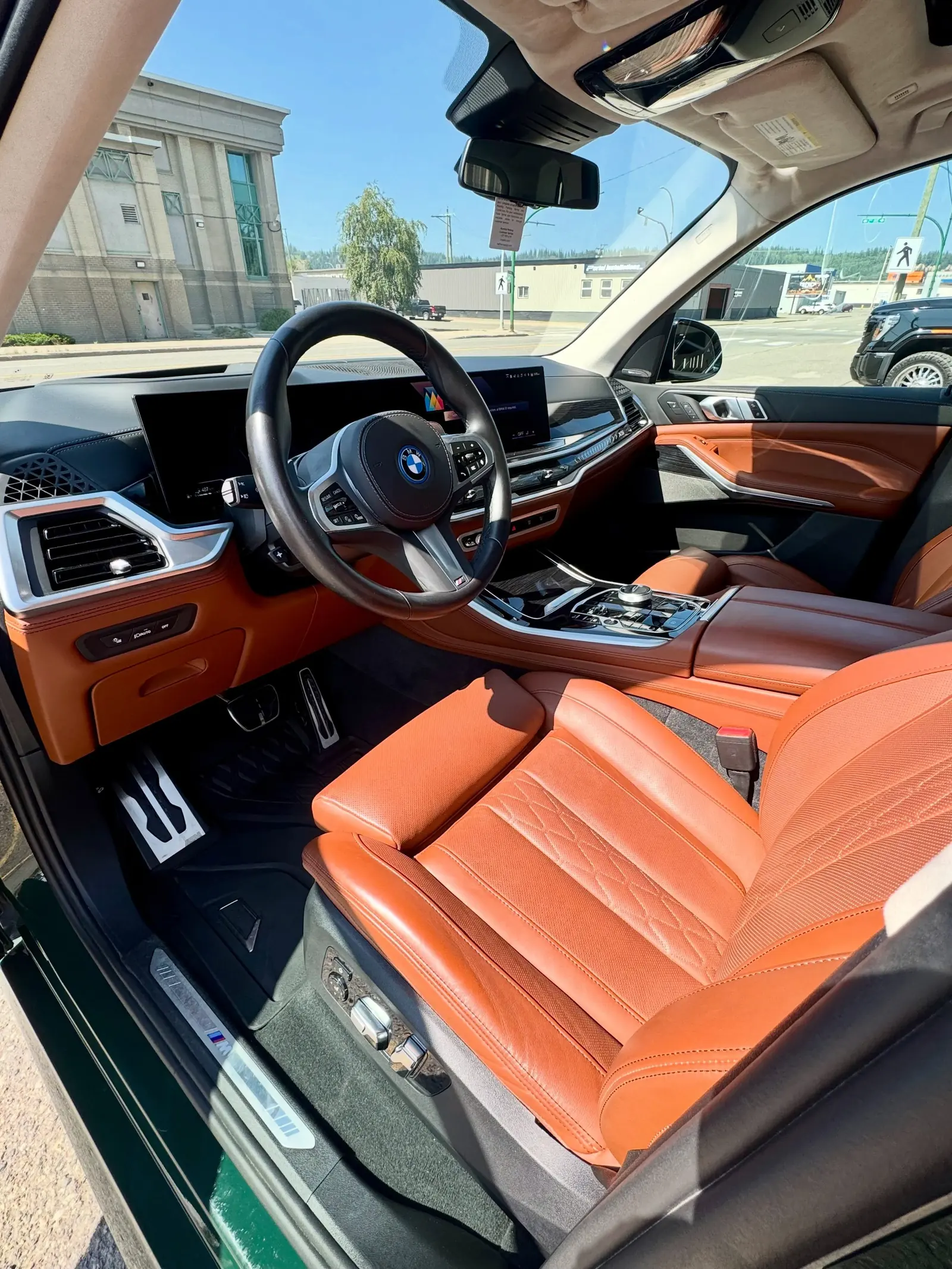 Cognac leather interior after a detail at Cobra Auto Styling